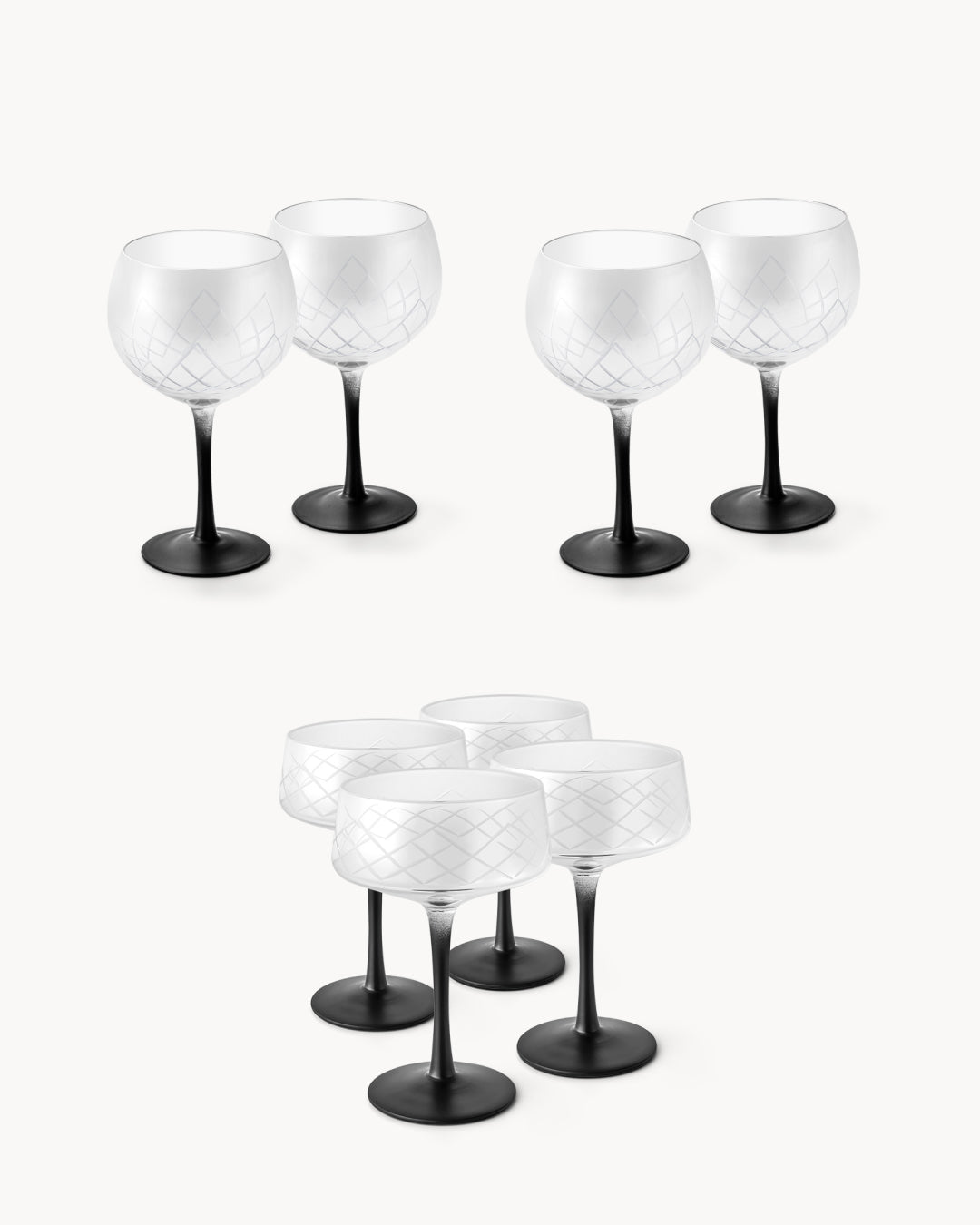 Cocktail-Set : 4 Gin- & 4 Coupe-Gläser