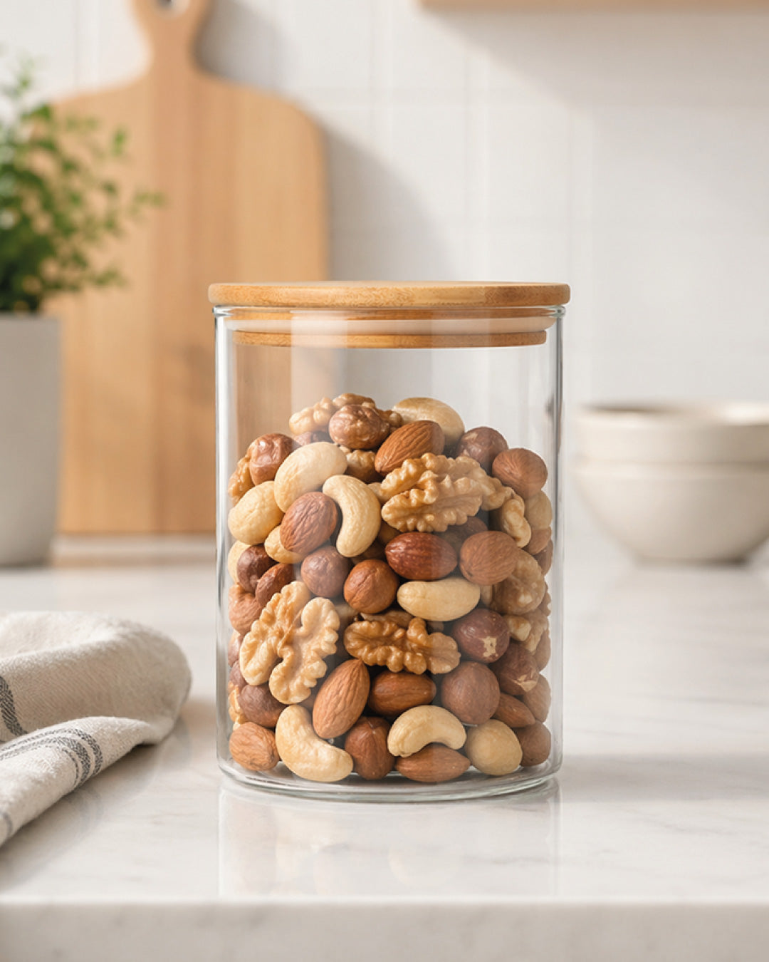 Vorratsglas mit Holzdeckel 1000 ml