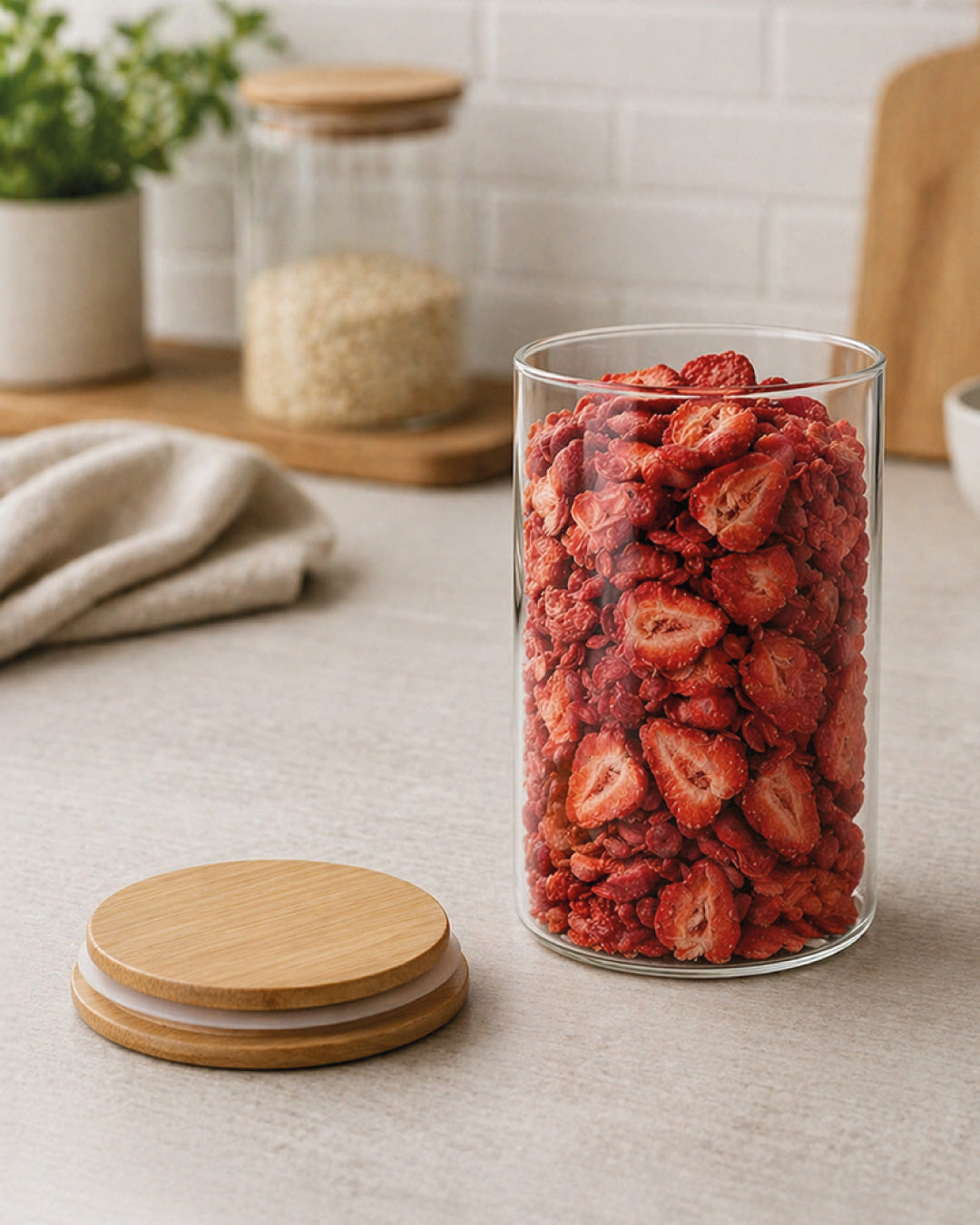 Vorratsglas mit Holzdeckel 1000 ml