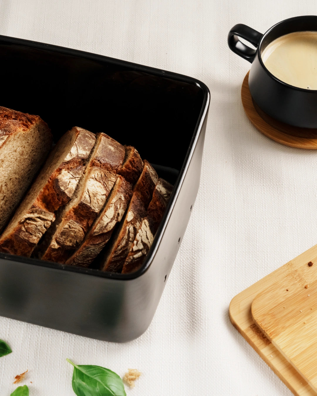 Brotbox Keramik mit Bambusdeckel