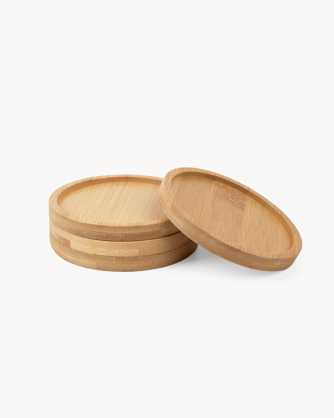 Holzuntersetzer Bambus 4er Set 9,5 cm