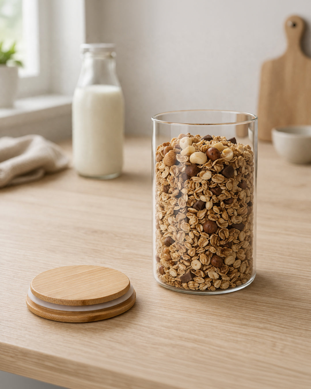 Vorratsglas mit Holzdeckel 1000 ml