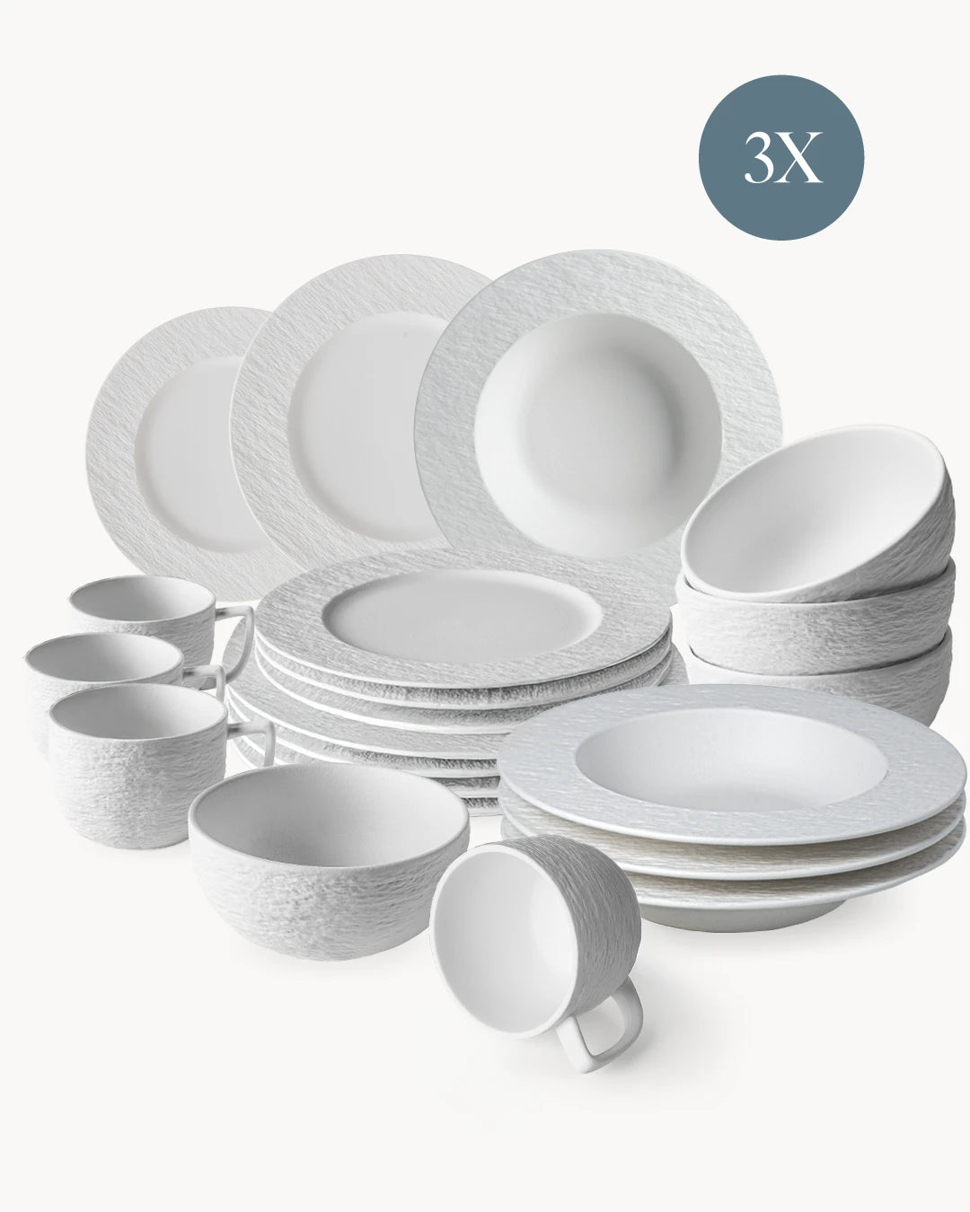 Geschirrset Oasis 60 teilig für 12 Personen Komplettset