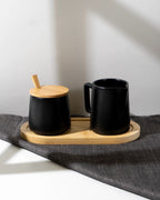 Milch und Zucker Set mit Deckel, Löffel & Milchkännchen