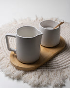 Milch und Zucker Set mit Deckel, Löffel & Milchkännchen
