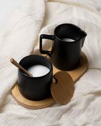 Milch und Zucker Set mit Deckel, Löffel & Milchkännchen