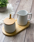 Milch und Zucker Set mit Deckel, Löffel & Milchkännchen