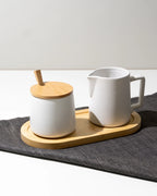 Milch und Zucker Set mit Deckel, Löffel & Milchkännchen
