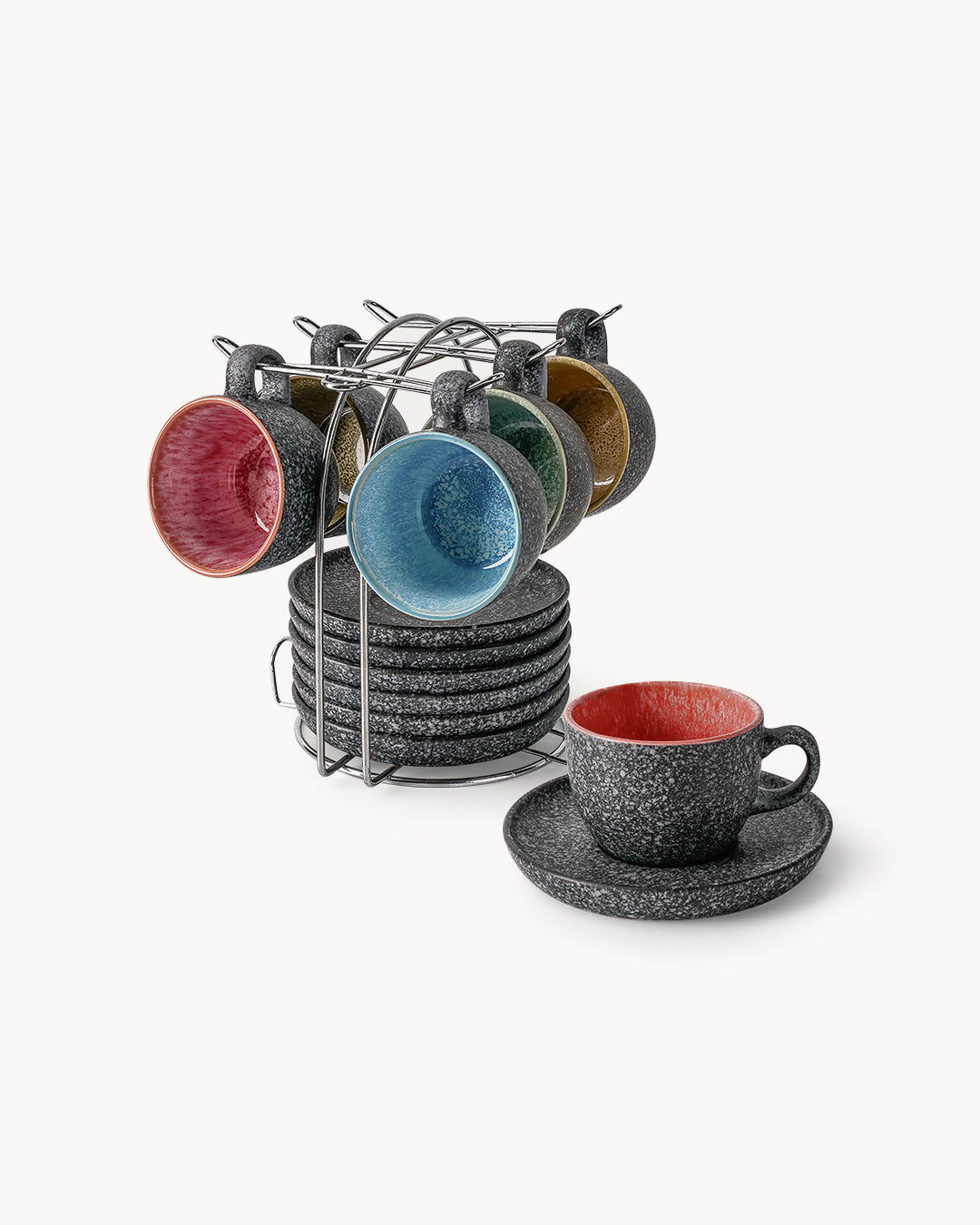 Miamio Cappuccinotassen Las Palmitas 6er Set Keramik 190ml