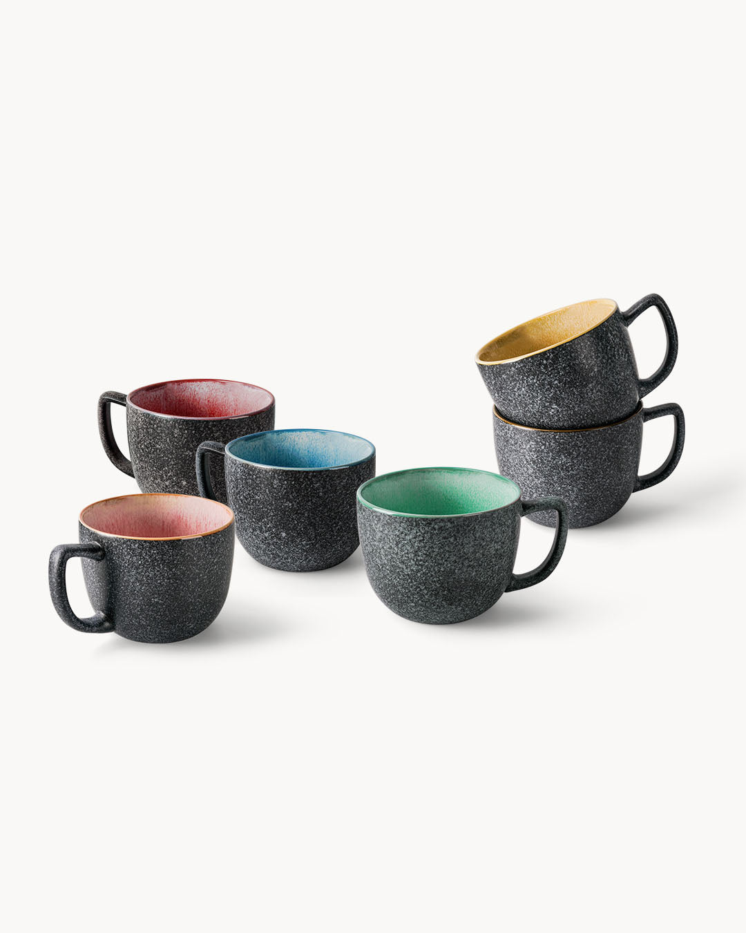 Miamio Kaffeetassen Las Palmitas 6er Set Keramik 470ml