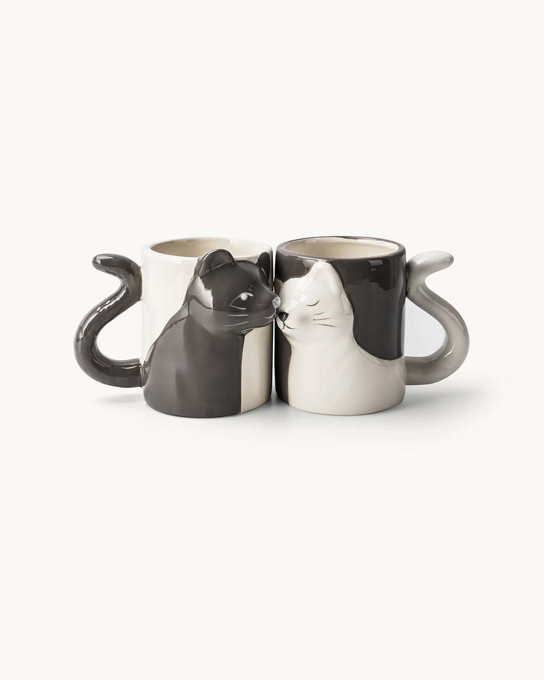 Miamio Parchen Tassen 3D Katzen Keramik, Geschenk fur Paare