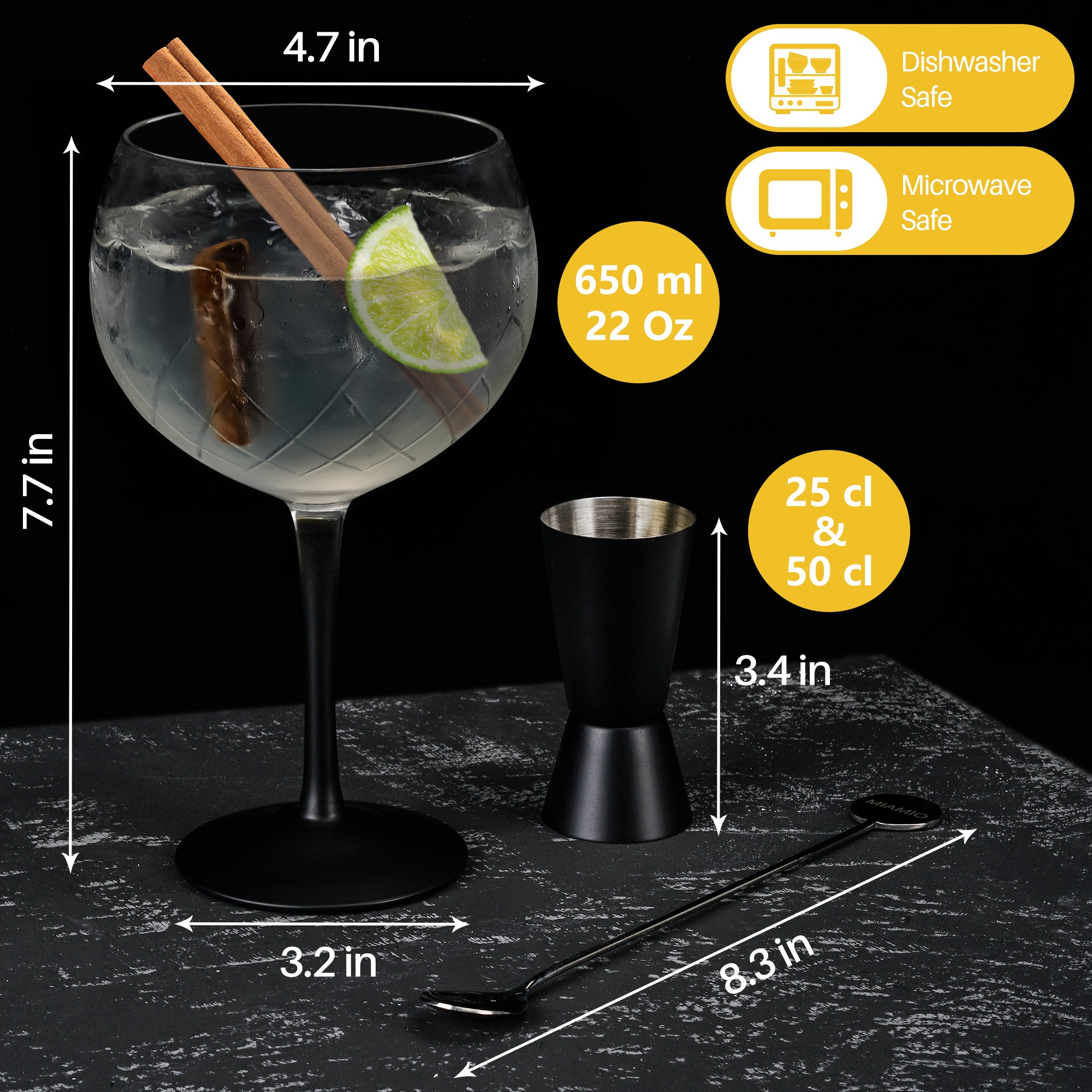 Cocktail-Set : 4 Gin- & 4 Coupe-Gläser